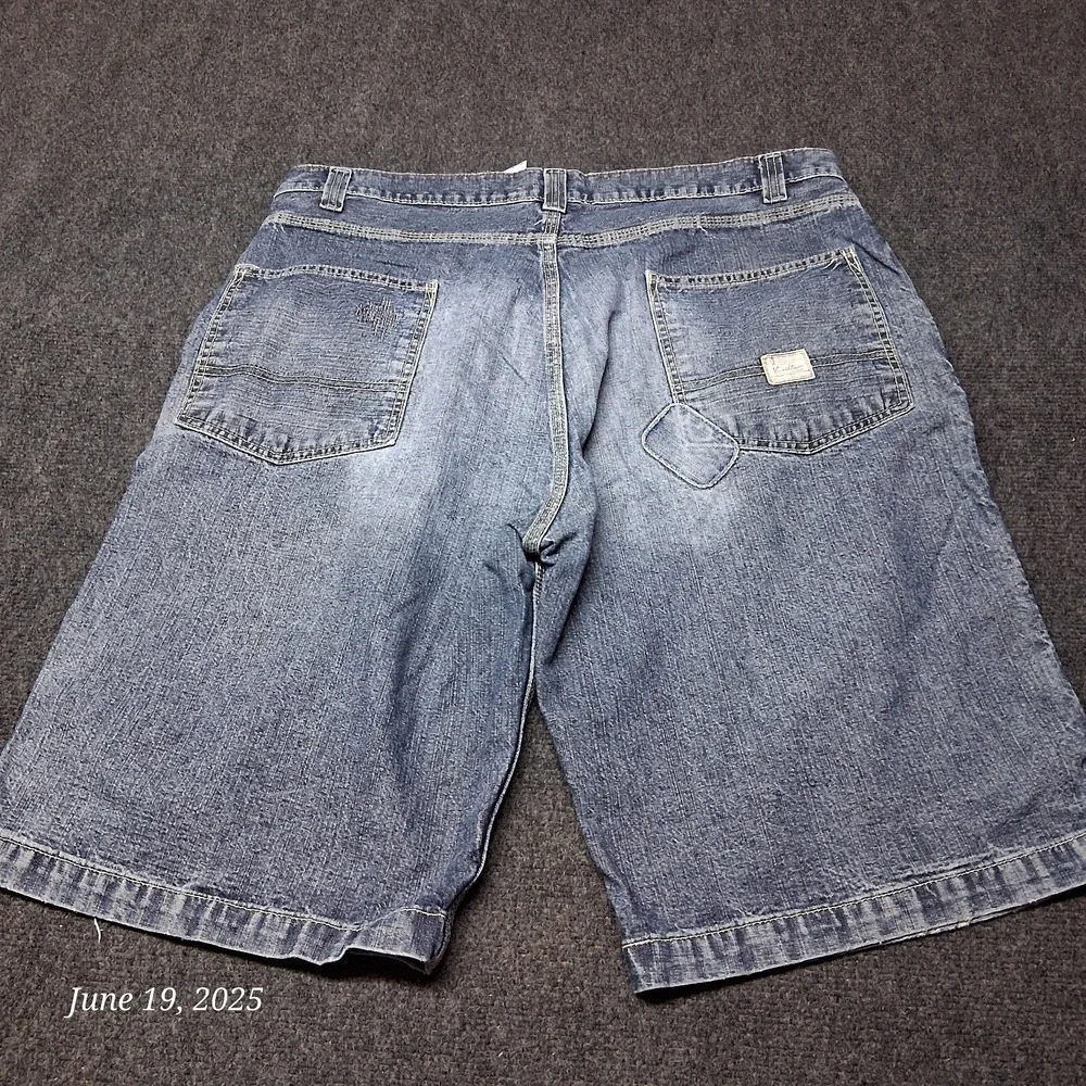 VTG Y2K Levi's Denim Shorts Men Size 38 Blue Faded Distressed 12